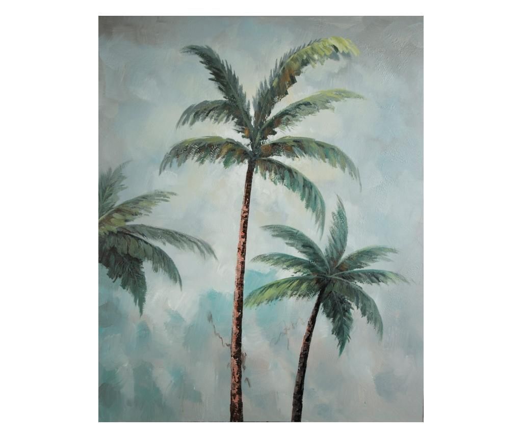 Tablou Palm Trees 80×100 cm – Eurofirany, Albastru Eurofirany